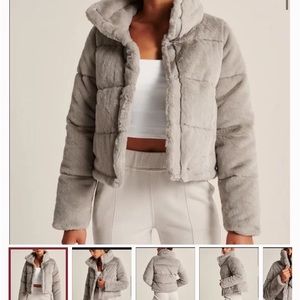 Abercrombie & Fitch Mini Puffer  Lt grey Size Small - fit tts